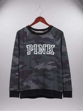PINK Victoria's Secret Gray Camouflage Crewneck Sweatshirt